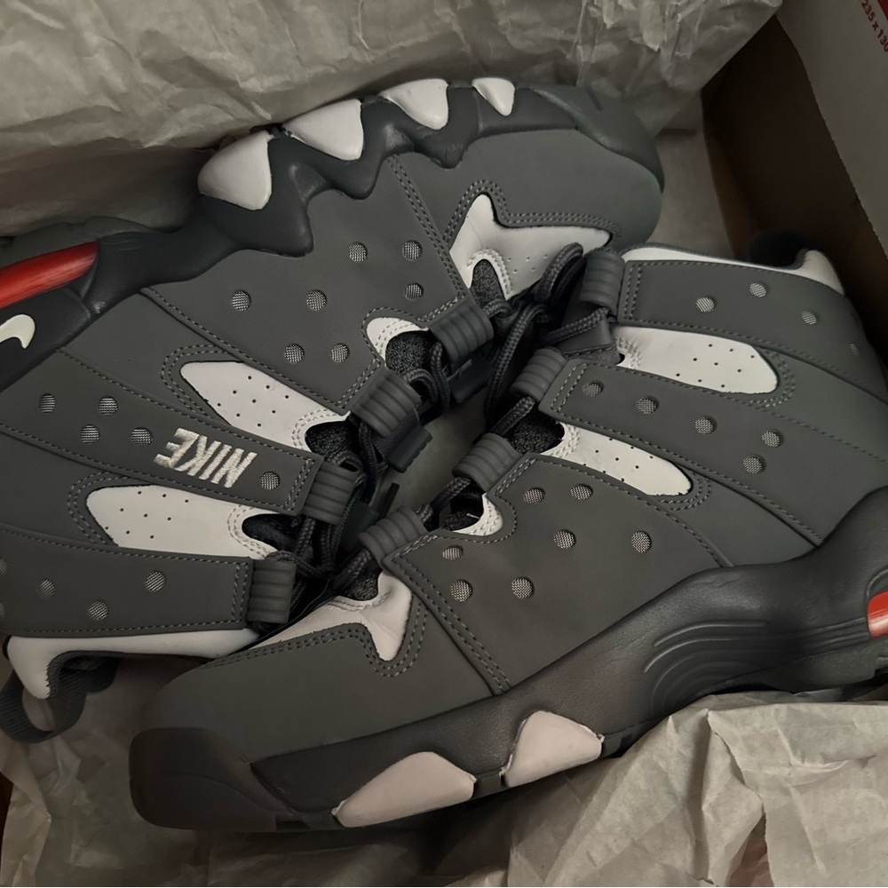 Nike Gray and White Athletic Shoes Retro Design Charles Barkley CB2 max